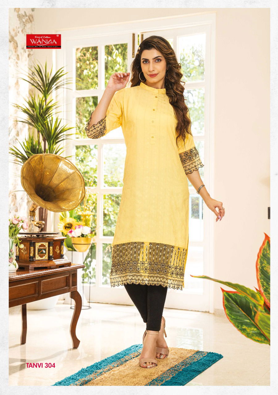 Wanna Tanvi 3 New Fancy Wear Rayon Embroidery Fancy Kurti Collection